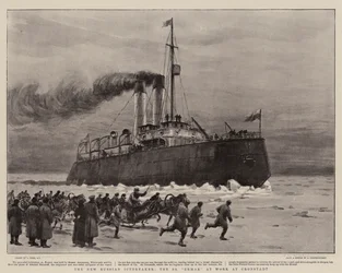 The New Russian Icebreaker, the S S Ermak at Work at Cronstadt